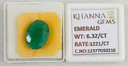 6.32/CT Natural Panna Stone with Govt. Lab Certificate-12377D50216